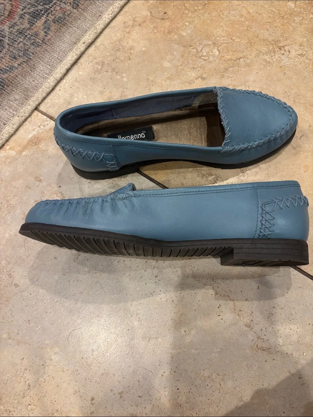 Ellemenno Manitoba II Blue Leather Slip-On Loafers size 5.5